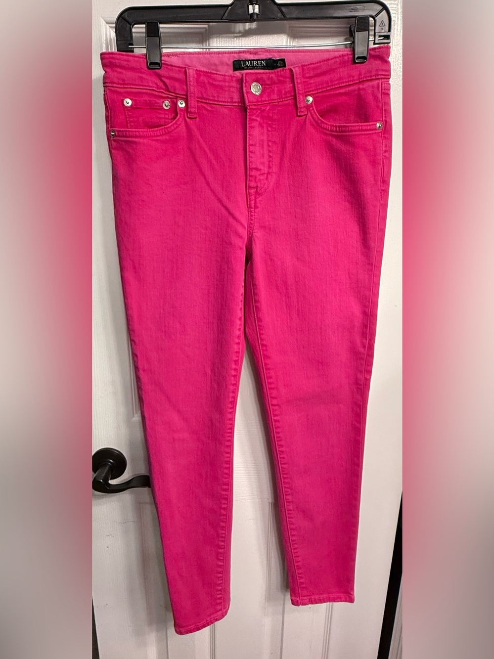 Lauren Ralph Lauren Bright Pink Skinny Jeans